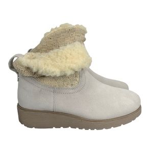 Skechers Faux Fur Lined Sweater Booties Womens 7.5